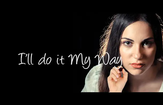 Woman who is determined to follow her own path toward happiness