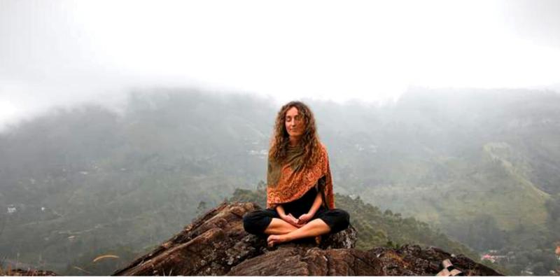 Woman trying to cultivate a feeling of safety.