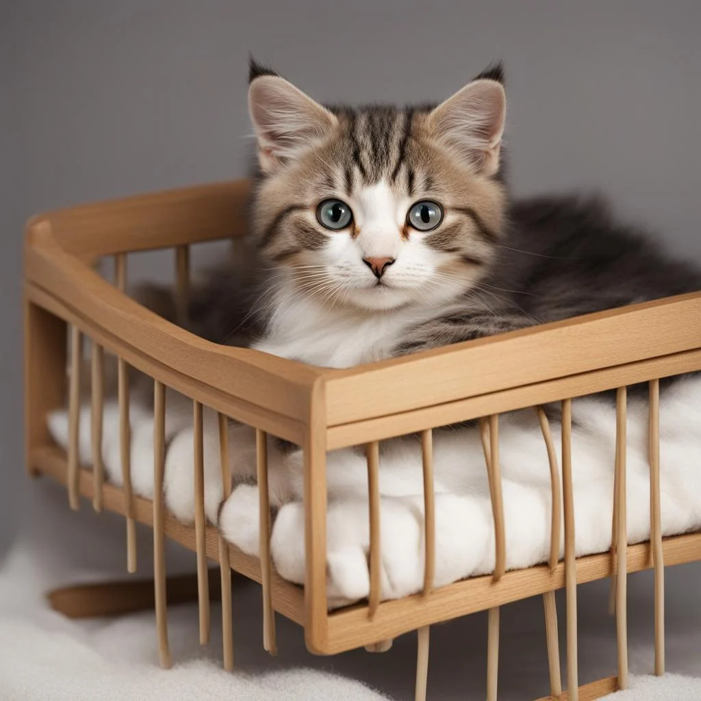 With a playful cat nestled in the cradle, the iconic phrase 'Cat's in the Cradle' takes on a whole new meaning.