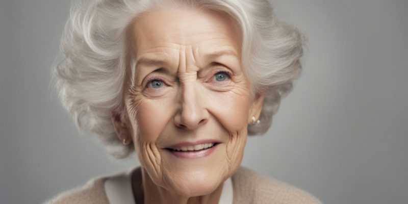 This beautiful older woman is aging with a heart full of gratitude and a smile that never fades.